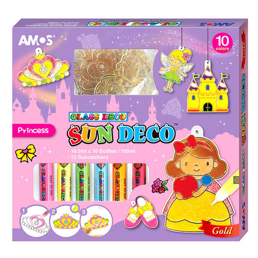 韩国进口 AMOS 儿童免烤玻璃胶画颜料 DIY 胶画套装 商品图12