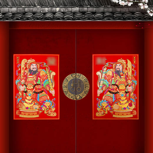 【家居】新春绒布门福贴，尉迟恭秦叔宝 商品图0