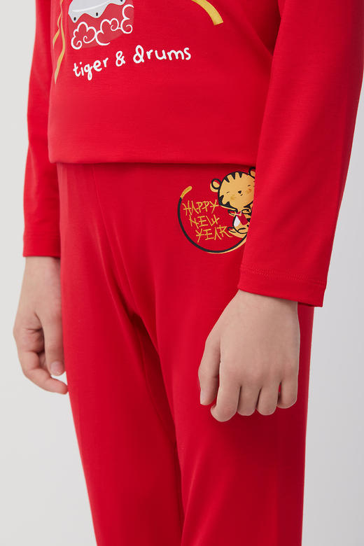 天空之城-AIMER KIDS-小老虎红品保暖套装 商品图3