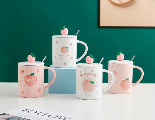 恒度马克杯水蜜桃HD-3135可爱水果杯创意卡通女学生高颜值ins陶瓷咖啡早餐杯子 商品图0