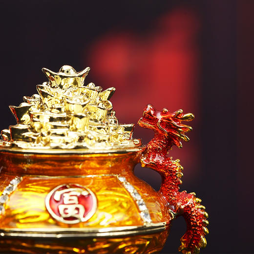 珐琅聚宝盆首饰盒摆件 商品图1