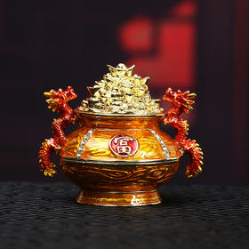 珐琅聚宝盆首饰盒摆件