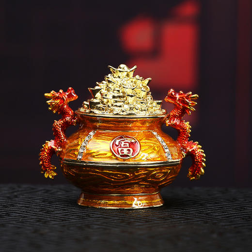 珐琅聚宝盆首饰盒摆件 商品图0