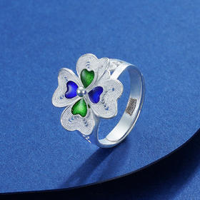 子佩集S990银【冰质蓝心】戒指【MXJZ004】花丝珐琅彩2111