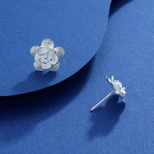 子佩集S990银【木芙蓉】耳钉【QFES021】花丝2111 商品图4