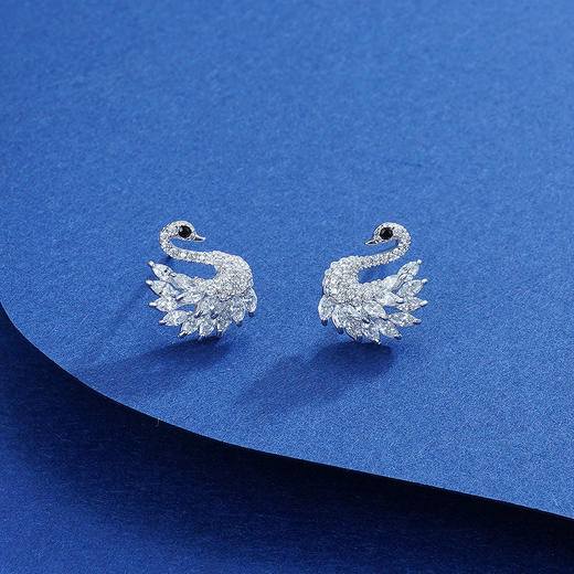 子佩集S925银【双鹄】耳钉【Z11963】天鹅2111 商品图1