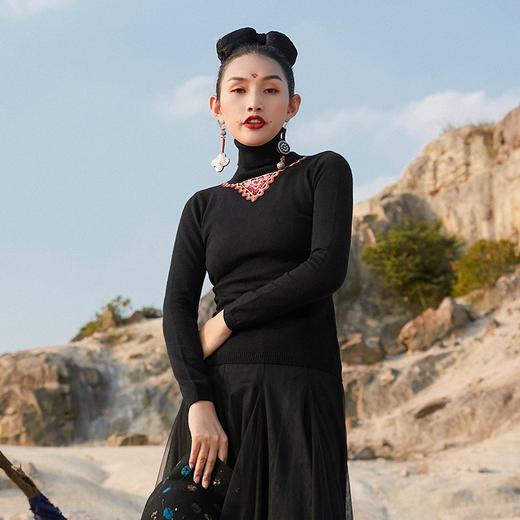 归尘系列—夜静沙修身毛织上衣打底衫 | 黑色 |现货 商品图9