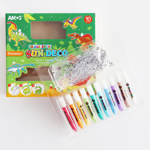 韩国进口 AMOS 儿童免烤玻璃胶画颜料 DIY 胶画套装 商品图11