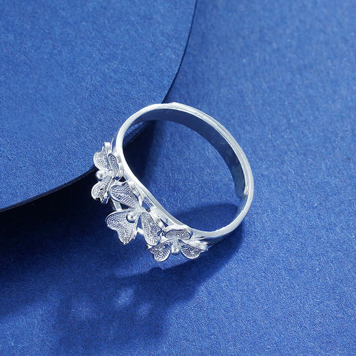 子佩集S990银【伊甸园】戒指【QFJZ001】花丝三叶花2111 商品图3