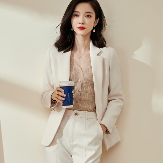 米思阳气质小西装女2026春季新款时尚通勤OL修身显瘦职场外套2359 商品图2