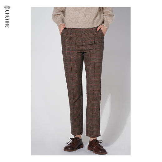 臣禾经典复古【格纹烟管裤】9203060177 商品图3
