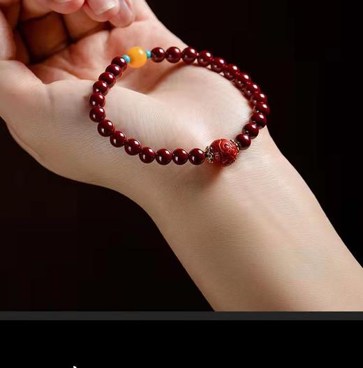 紫金手链朱砂手串 10mm 红色手链 首饰饰品礼物 商品图2