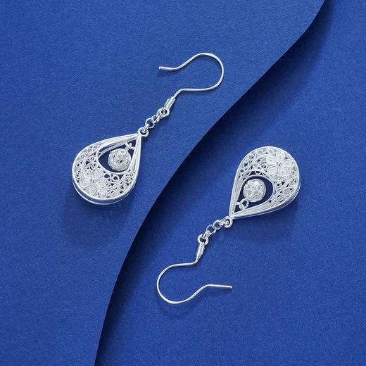 子佩集S990银【灵澈】耳环【QFES016】花丝2111 商品图4