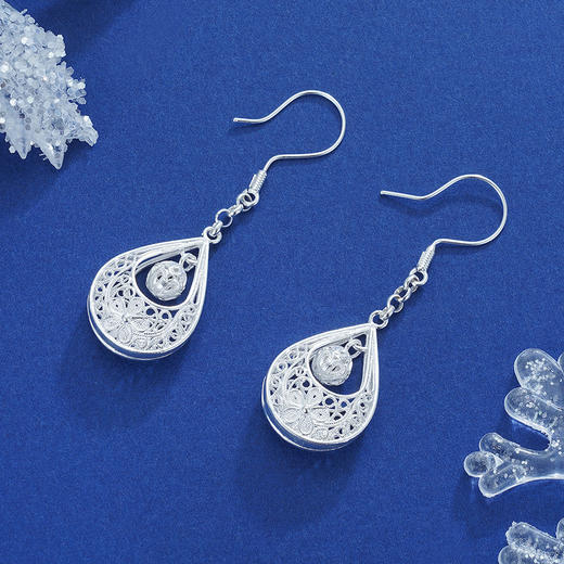 子佩集S990银【灵澈】耳环【QFES016】花丝2111 商品图2