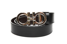 豪麟名鞋奥莱迪嘉男装牛皮革皮带TMPD12YD209黑色  原价1460元