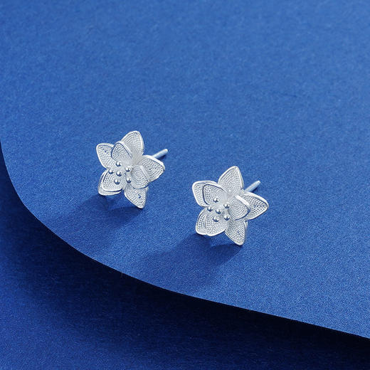 子佩集S990银【傲妍】耳钉【MXED001】花丝2111 商品图4