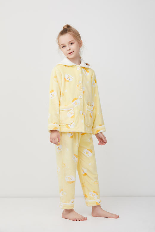 天空之城-AIMER KIDS-小黄鸭法兰绒厚开衫长袖家居服亲子外穿睡衣裤 商品图4