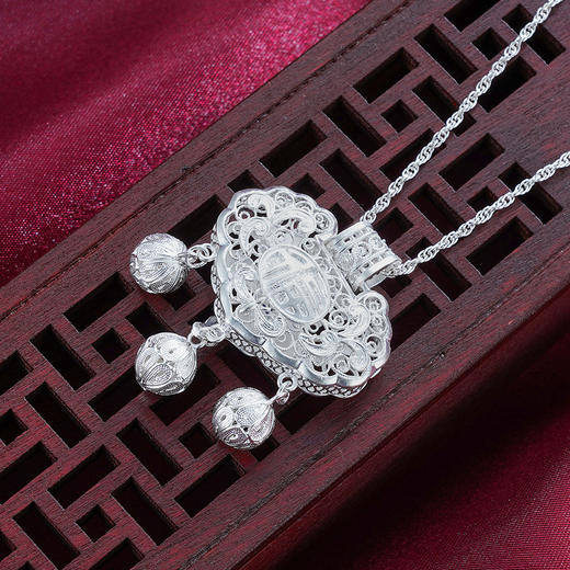 子佩集S990银【清心花锁】吊坠【QFDZ023】(不含链)花丝珐琅彩2111 商品图2