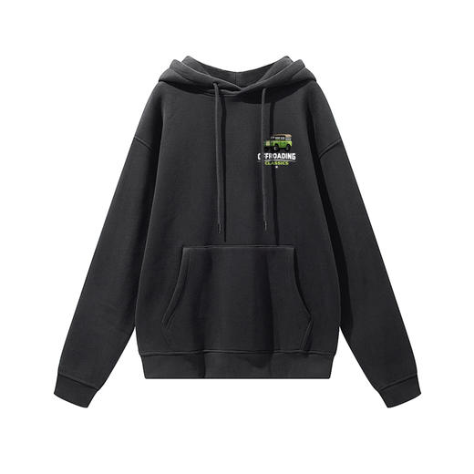 经典路虎复古车印花男士oversize大码带帽套头抓绒卫衣团队定制衫 NMT-1769 商品图4