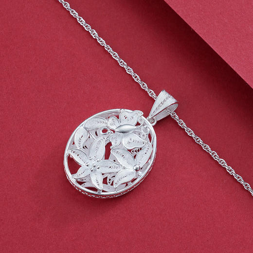 子佩集S990银【结香】吊坠【QFDZ017】(不含链)花丝2111 商品图3