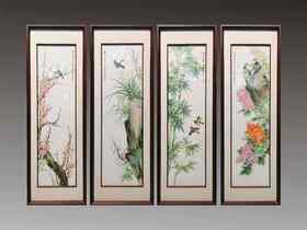 尧娟:新粉结合梅兰竹菊四条屏