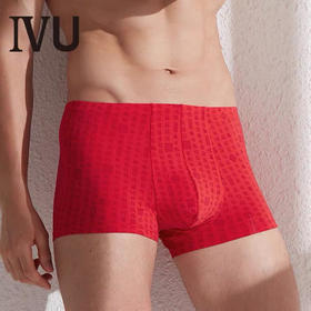 6F IVU莫代尔男本命年红色内裤福字印花无痕平角裤