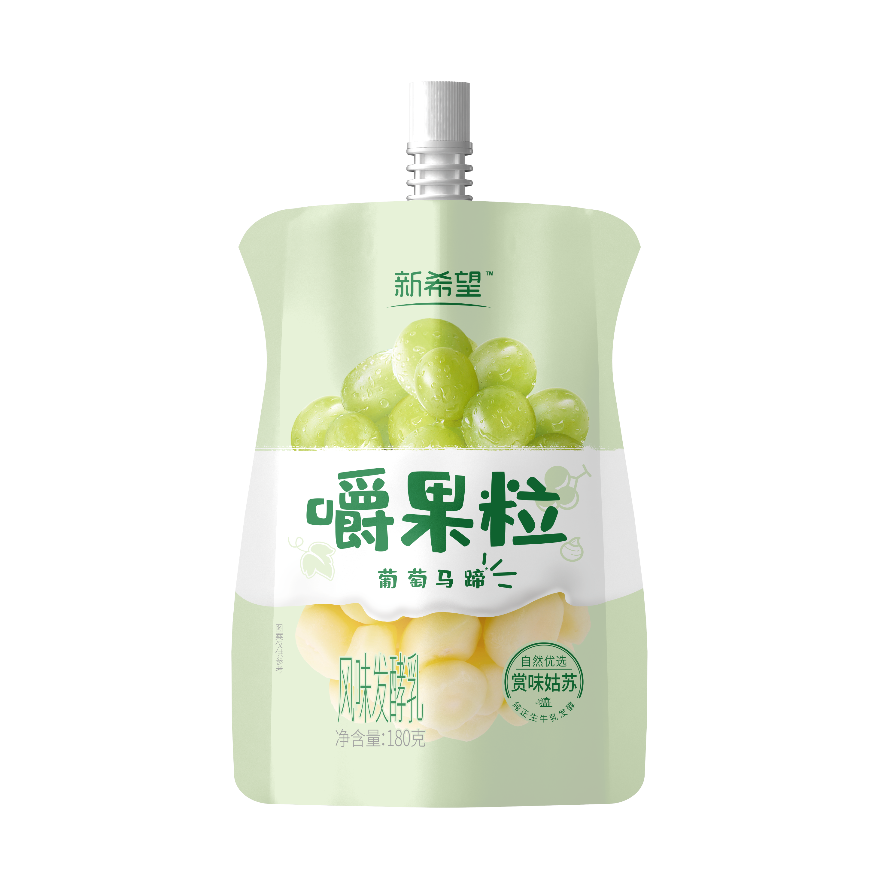 新希望自立袋嚼果粒风味发酵乳180g