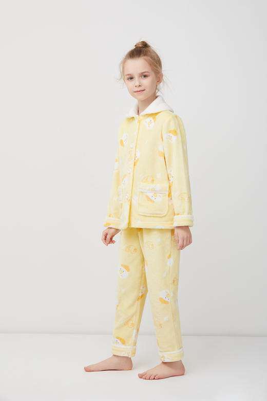 天空之城-AIMER KIDS-小黄鸭法兰绒厚开衫长袖家居服亲子外穿睡衣裤 商品图5