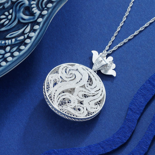 子佩集S990银【涅槃丹】吊坠【QFDZ024】(不含链)花丝珐琅彩2111 商品图5