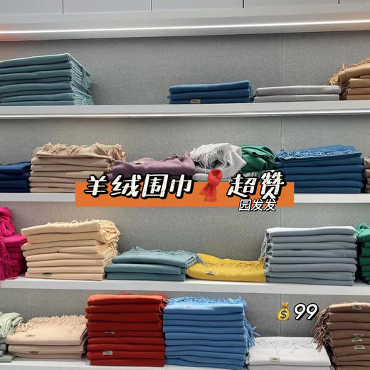 桑坡羊绒基础款纯色围巾 下单备注颜色~ 商品图0