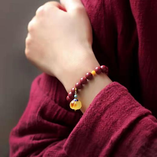 紫金砂蜜蜡手串手链 10mm 朱砂手串红色红手链 首饰饰品礼物 商品图1