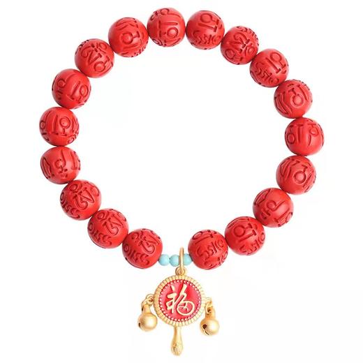朱砂鎏金拨浪鼓手链10mm 商品图2