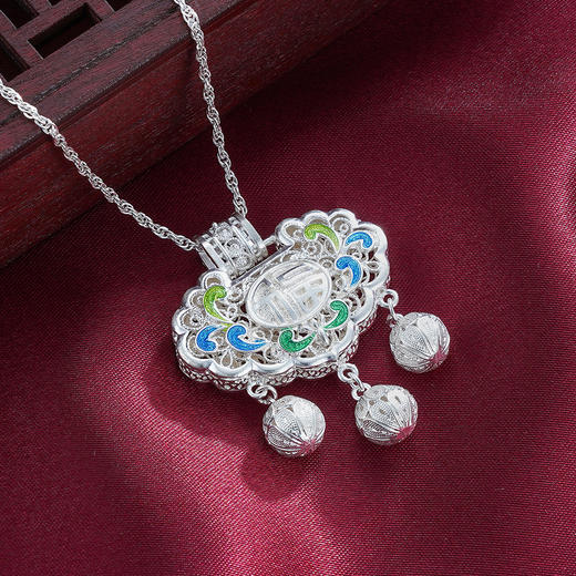 子佩集S990银【崇福锁】吊坠【QFDZ014】(不含链)花丝锁2111 商品图3