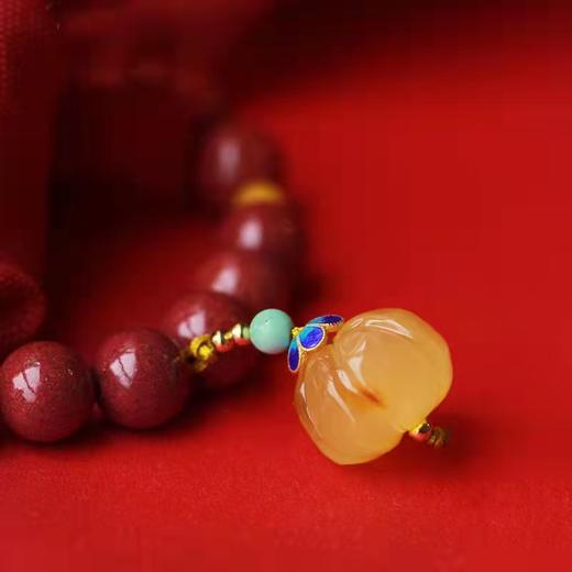 紫金砂蜜蜡手串手链 10mm 朱砂手串红色红手链 首饰饰品礼物 商品图2