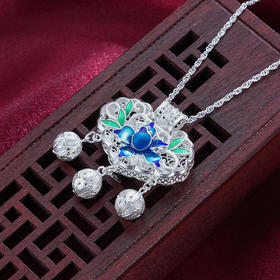 子佩集S990银【清心花锁】吊坠【QFDZ023】(不含链)花丝珐琅彩2111