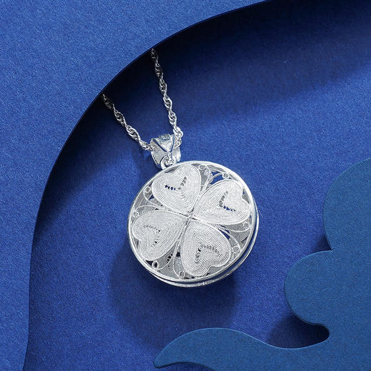 子佩集S990银【鸳鸯缕】吊坠【QFDZ015】(不含链)花丝2111 商品图5