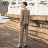 IWY/国潮中国风咖色新中式西装流苏盘扣设计感西装阔腿裤套装女213210C1P2 商品缩略图3