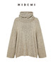 HIDEMI 卡其花纱分体围脖廓形毛衣 商品缩略图0