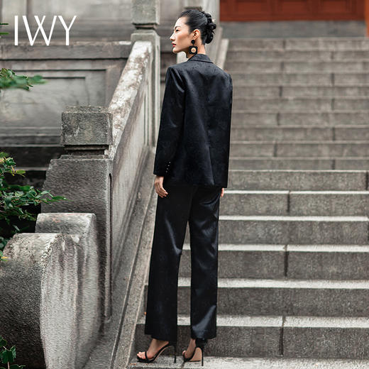 IWY/国风职业时尚西装套装复古新中式提花设计一粒盘扣213225C1+P2 商品图3