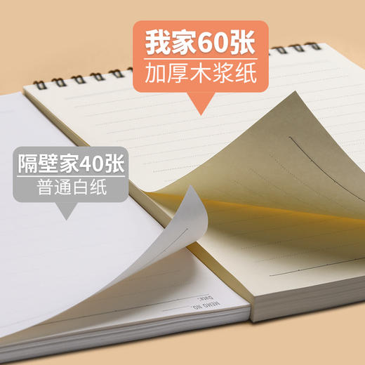 【简约加厚牛皮线圈本】60张/本牛皮A6A5B5空白方格上翻活页笔记本 商品图1