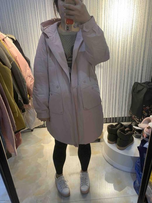 水淼2021冬新品超显瘦百搭实用性强连帽显瘦中长款棉服3124 商品图7