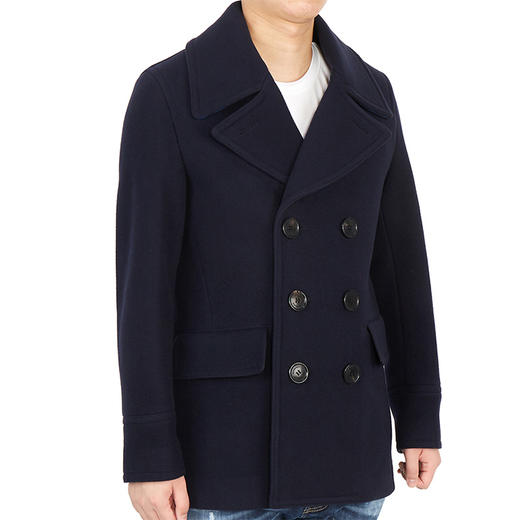 BURBERRY 博柏利 男士羊毛混纺豌豆大衣 藏蓝色 8013336 A1222 商品图3