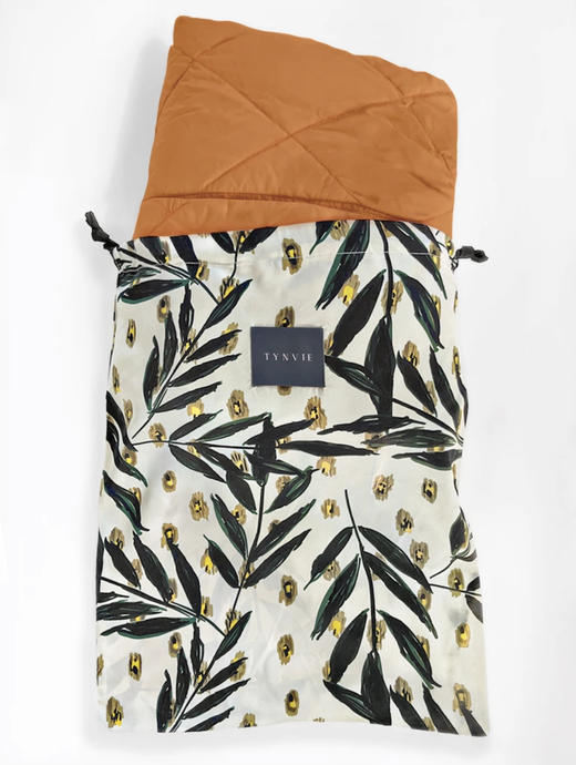 TYNVIE 木耳边饰肩鹅绒长背心-橙色 商品图6