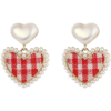 ZEGL棋盘格爱心耳环女设计感小众韩国气质网红耳钉925银针耳饰品 商品缩略图6
