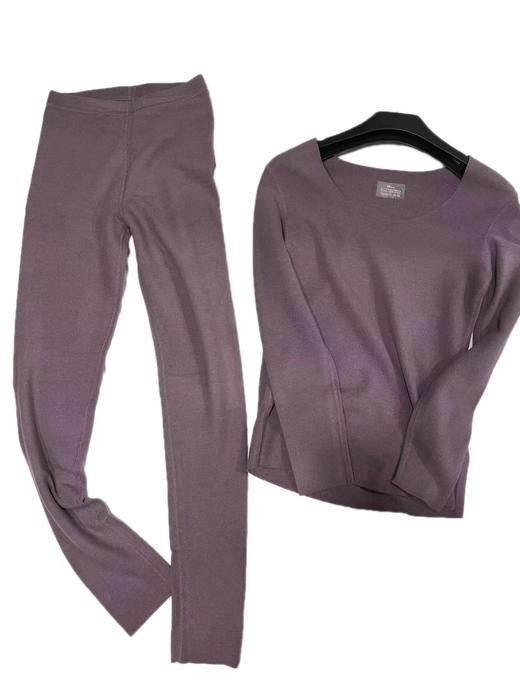 明萱针织男女新款德绒保暖内衣 秋衣秋裤套装 透气性好 抗起球 商品图3