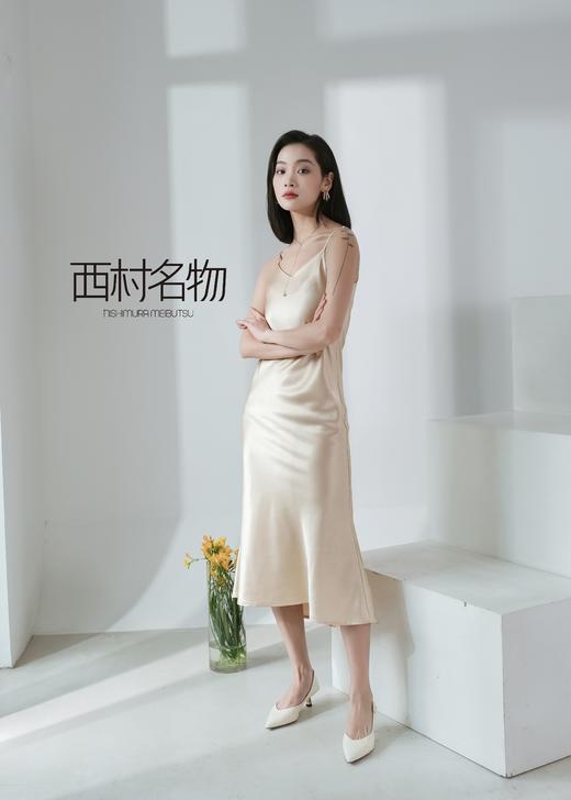 西村名物时尚舒适尖头饰扣浅口高跟鞋气质优雅单鞋女X21AE13371 商品图1