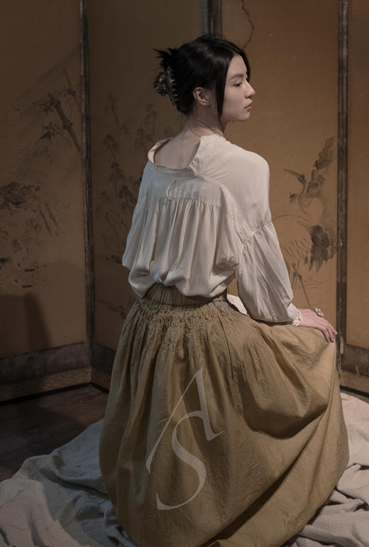 Phaedo  稻草黄双层羊毛半裙 商品图0