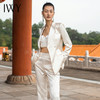 IWY/国风时尚西装套装白色职业经典商务垂感光泽优雅OL213229C1+P3 商品缩略图0