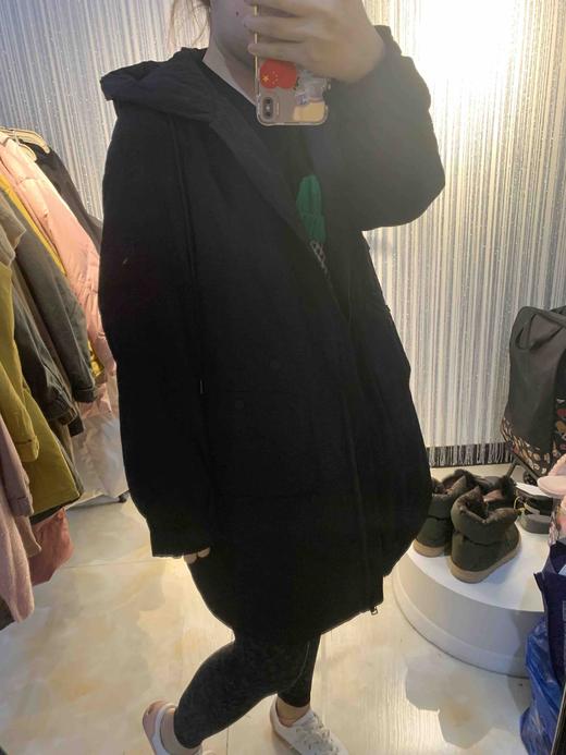 水淼2021冬新品超显瘦百搭实用性强连帽显瘦中长款棉服3124 商品图13