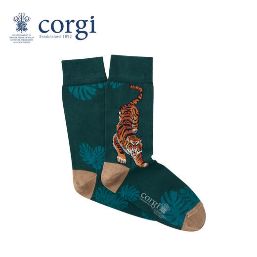 CORGI英国进口 秋冬季男女同款红色系列印花中筒袜子 商品图4